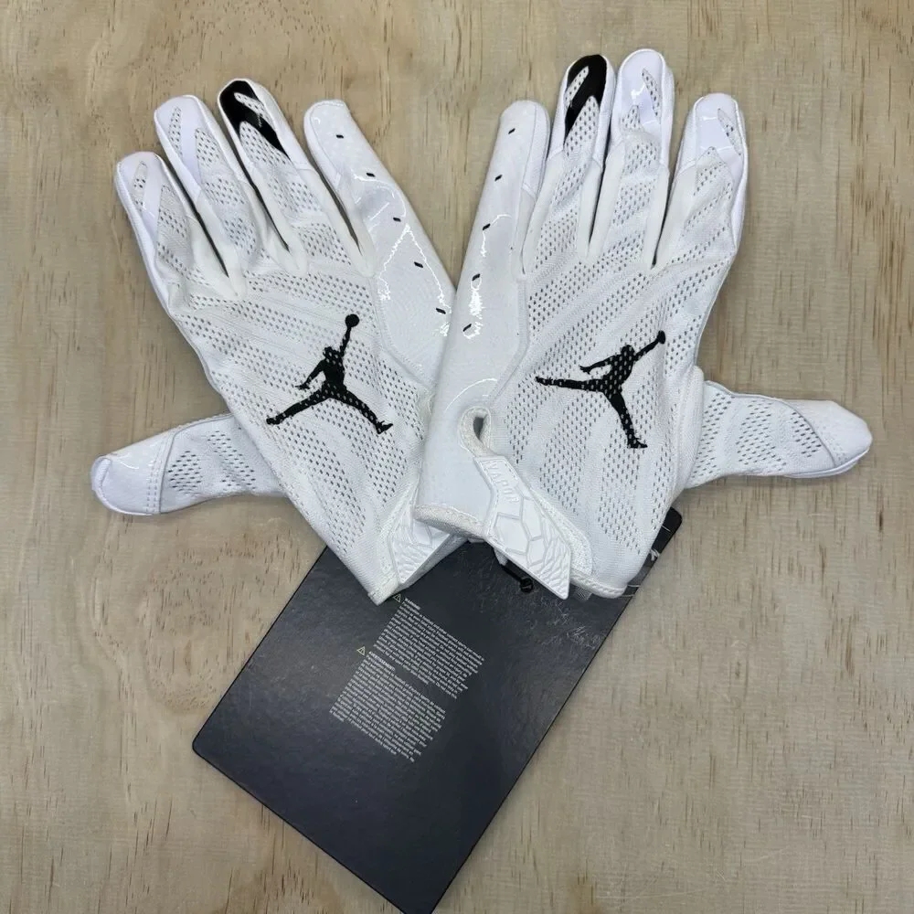 NEW Jordan Vapor Knit Football Gloves White NFL Logo Sz 3XL CK3017-102